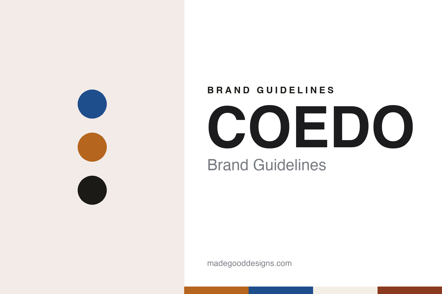 COEDO brand guidelines — abstract colour discs and material texture (original homage; not a COEDO product or logo)