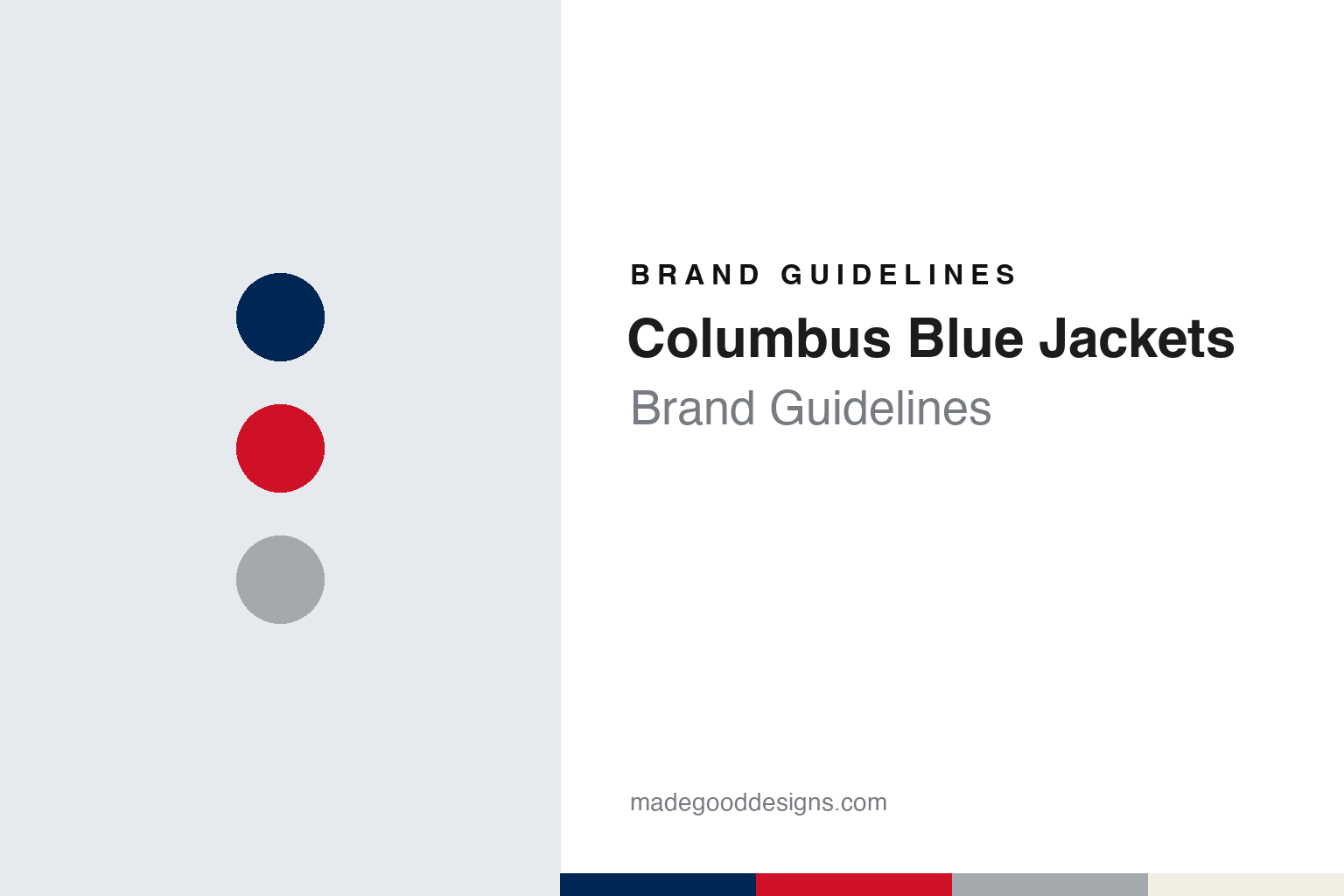 Columbus Blue Jackets Brand Guidelines: Union Blue, an Ohio Flag Star & a Cannon Crest
