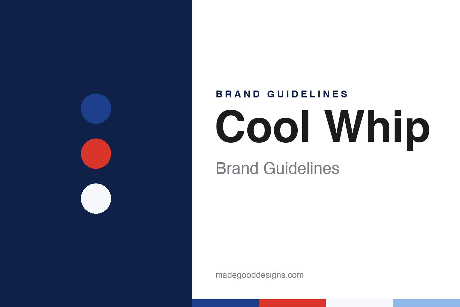Cool Whip brand guidelines — abstract colour discs and material texture (original homage; not a Cool Whip product or logo)