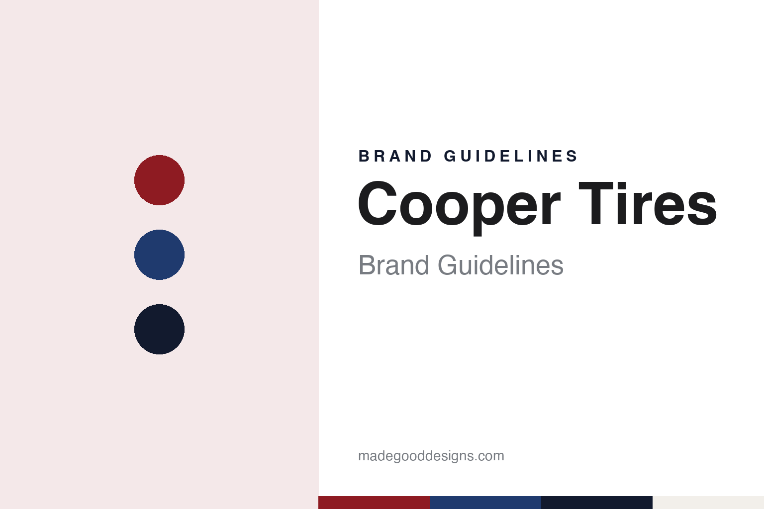 Cooper Tires brand guidelines — abstract colour discs and material texture (original homage; not a Cooper Tires product or logo)