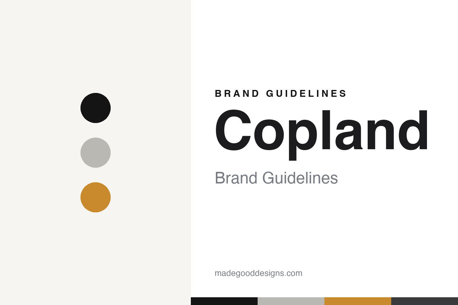 Copland brand guidelines — abstract colour discs and material texture (original homage; not a Copland product or logo)