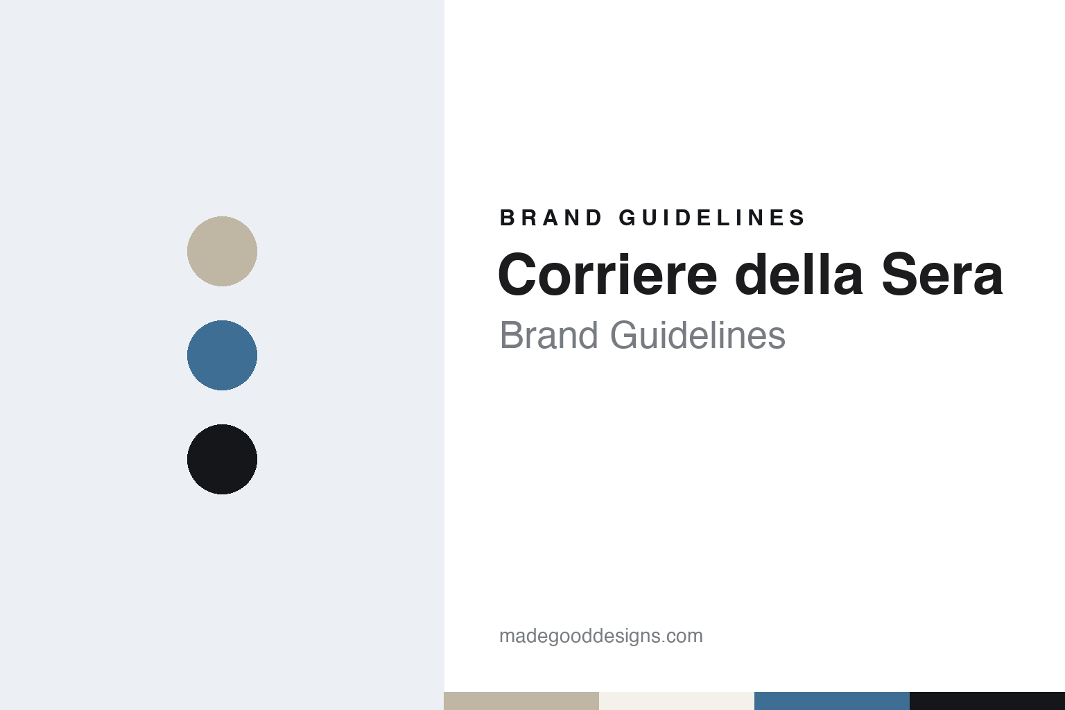 Corriere della Sera brand guidelines — abstract colour discs and material texture (original homage; not a Corriere della Sera product or logo)