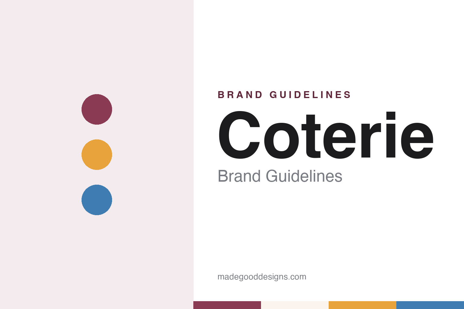 Coterie Brand Guidelines: The New York Party Kit Brand Behind “More Good Times”