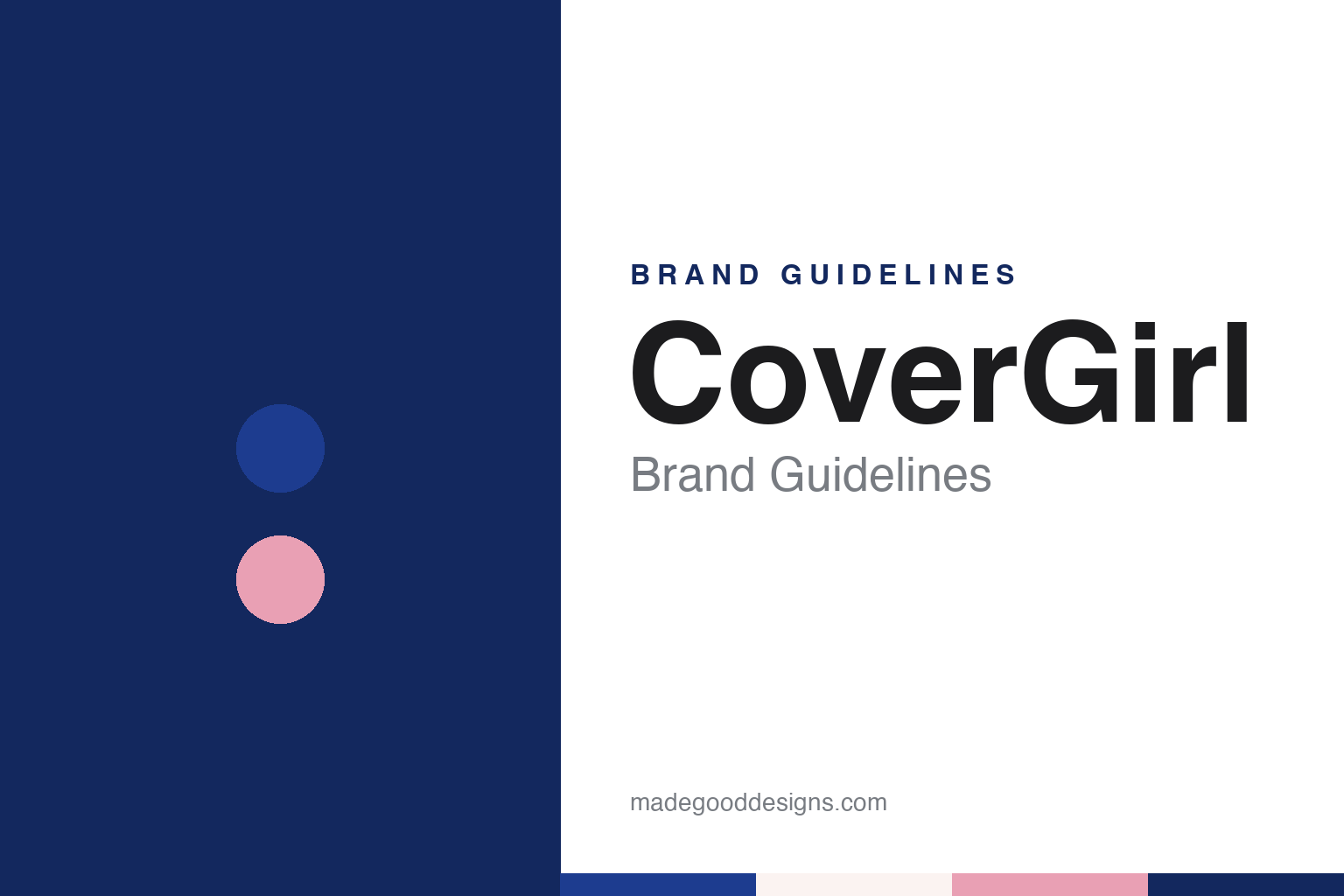 CoverGirl brand guidelines — abstract colour discs and material texture (original homage; not a CoverGirl product or logo)
