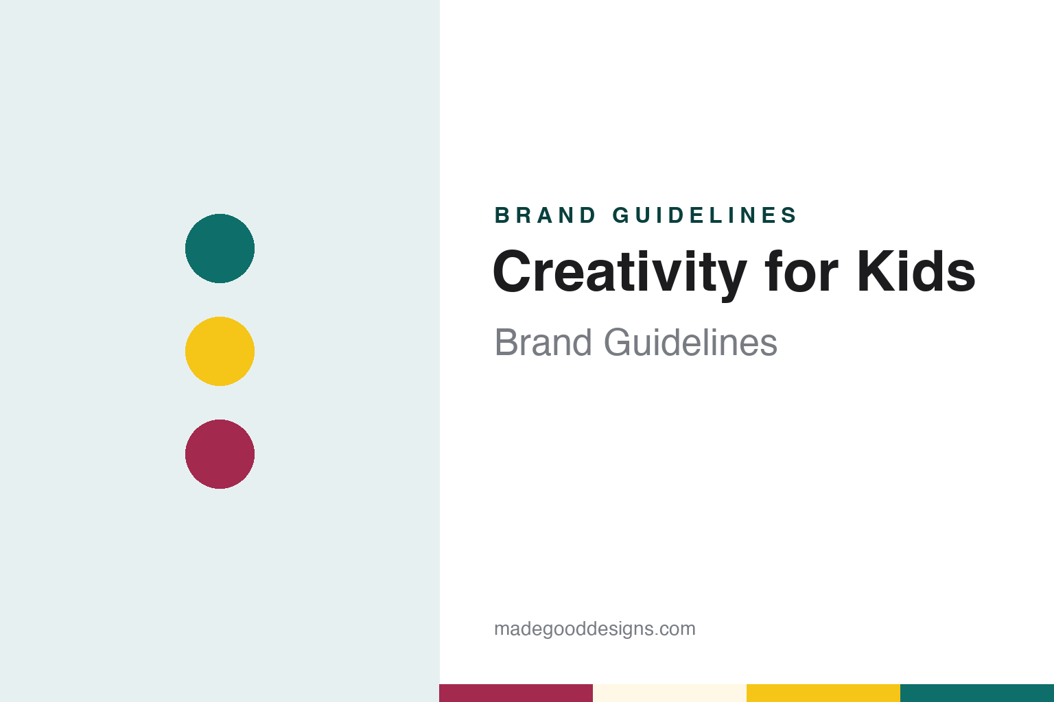 Creativity for Kids brand guidelines — abstract colour discs and material texture (original homage; not a Creativity for Kids product or logo)