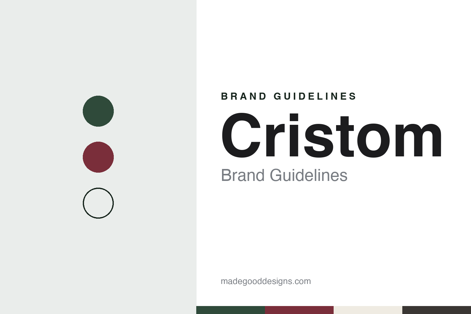 Cristom Brand Guidelines: The Gerrie Family’s Eola-Amity Hills Pinot Noir Estate, Founded 1992