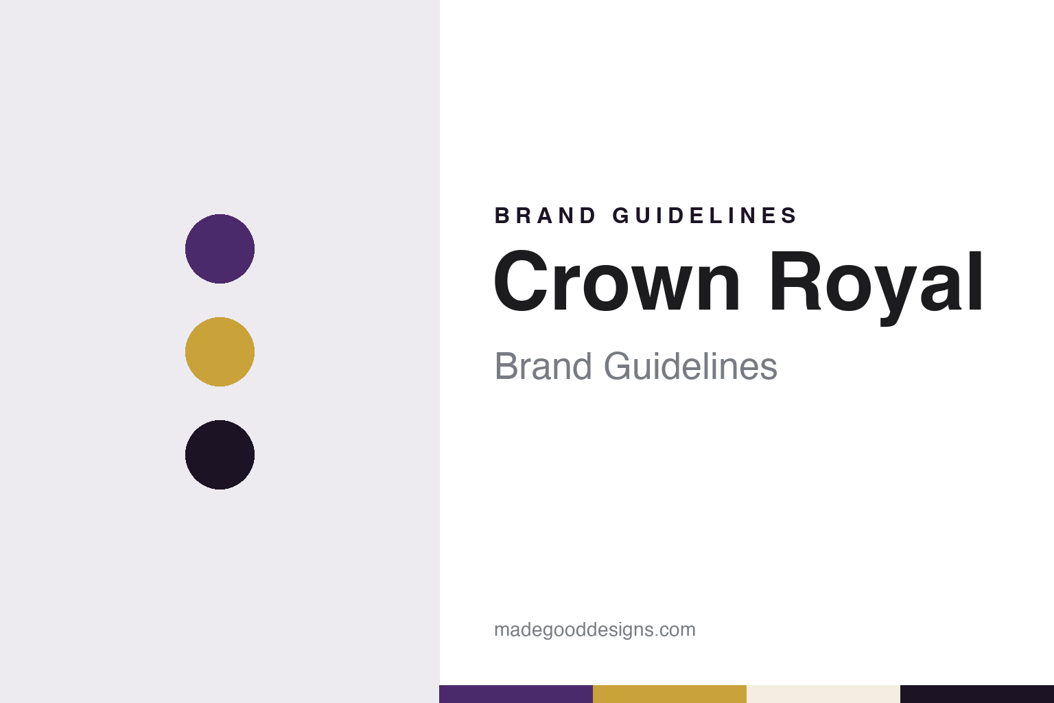 Crown Royal Brand Guidelines: Seagram’s 1939 Royal-Tour Whisky in the Purple Bag