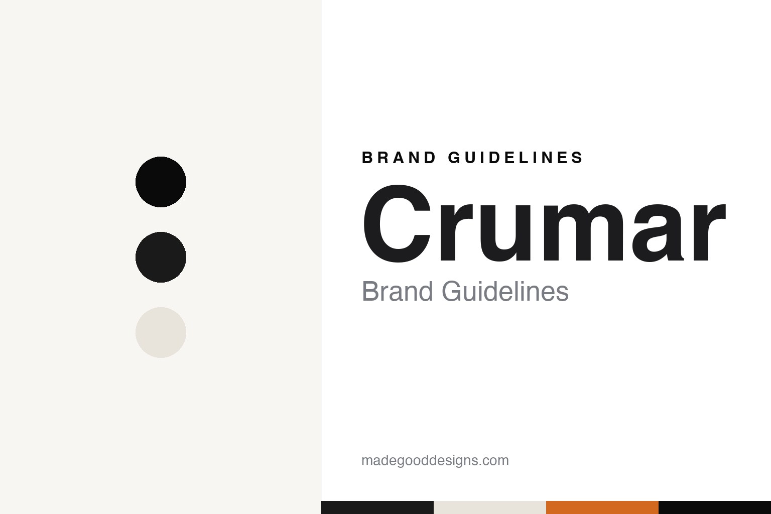 Crumar brand guidelines — abstract colour discs and material texture (original homage; not a Crumar product or logo)