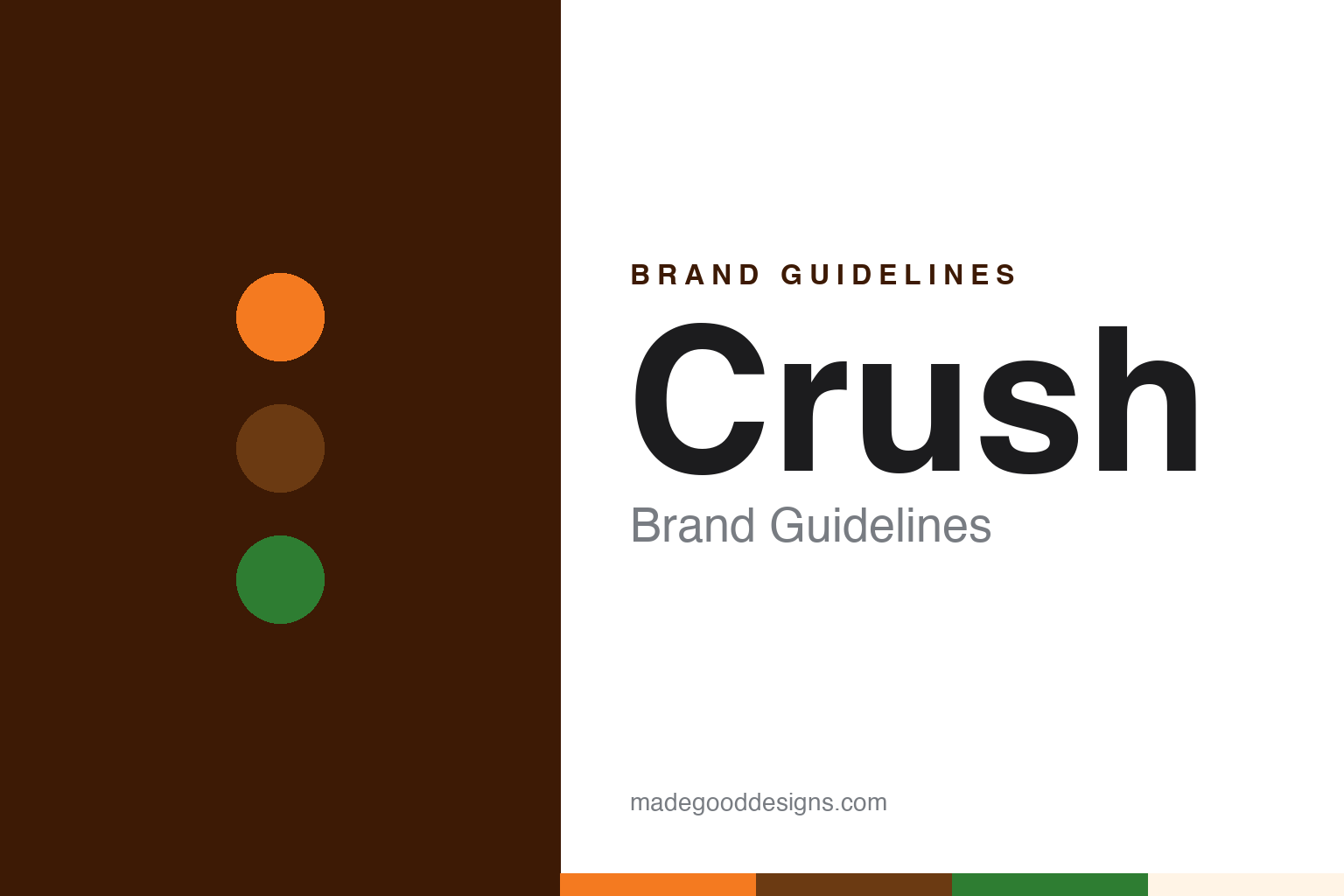 Crush brand guidelines — abstract colour discs and material texture (original homage; not a Crush product or logo)