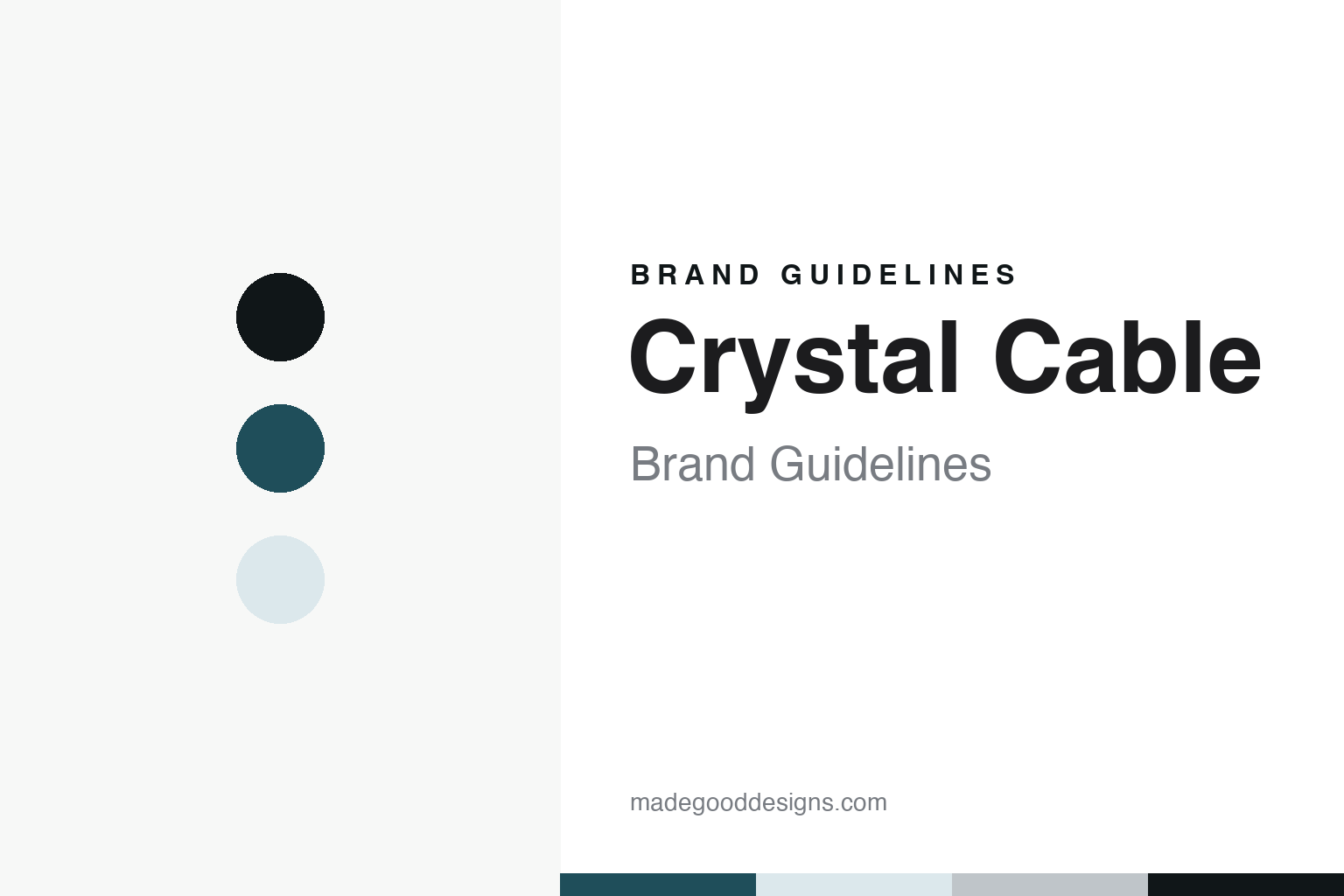 Crystal Cable brand guidelines — abstract colour discs and material texture (original homage; not a Crystal Cable product or logo)