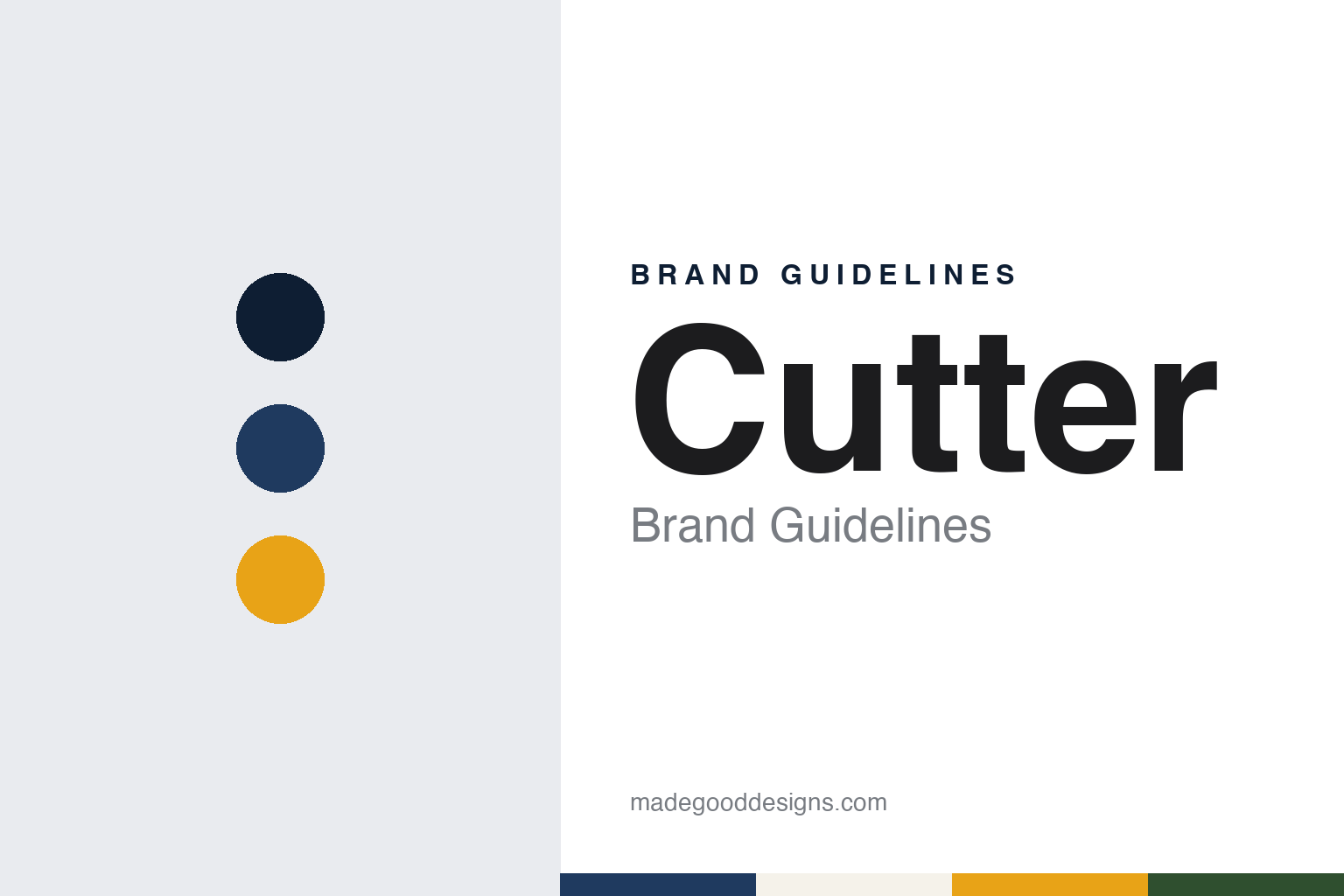 Cutter brand guidelines — abstract colour discs and material texture (original homage; not a Cutter product or logo)