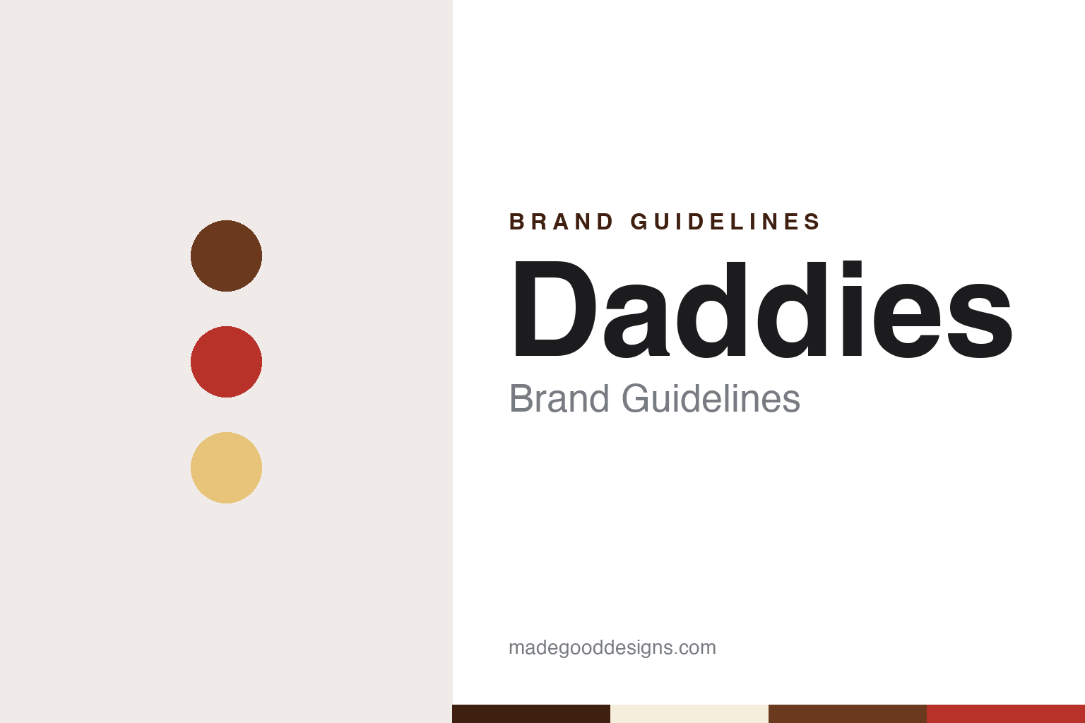 Daddies brand guidelines — abstract colour discs and material texture (original homage; not a Daddies product or logo)
