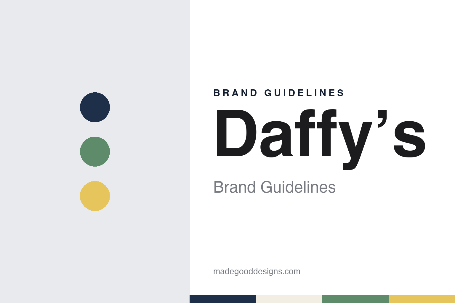 Daffy’s brand guidelines — abstract colour discs and material texture (original homage; not a Daffy’s product or logo)