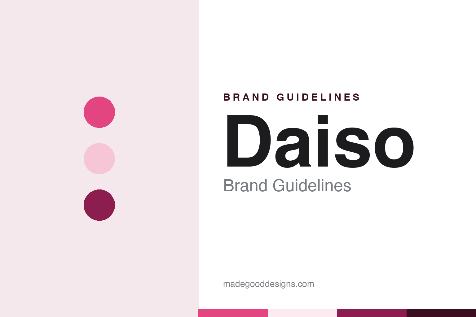 Daiso brand guidelines — abstract colour discs and material texture (original homage; not a Daiso product or logo)