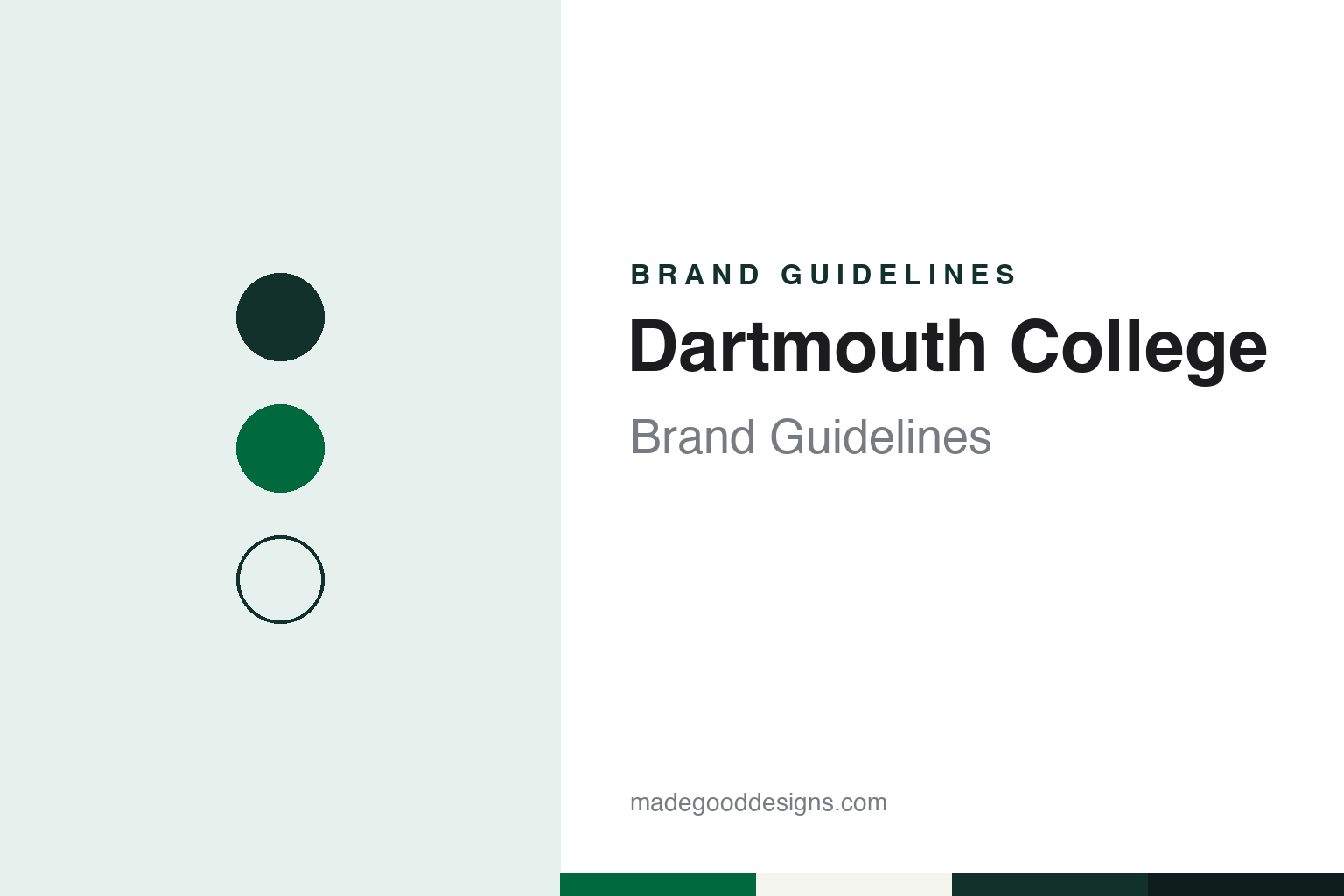Dartmouth College Brand Guidelines: A 1769 Charter, Dartmouth Green and the D-Pine
