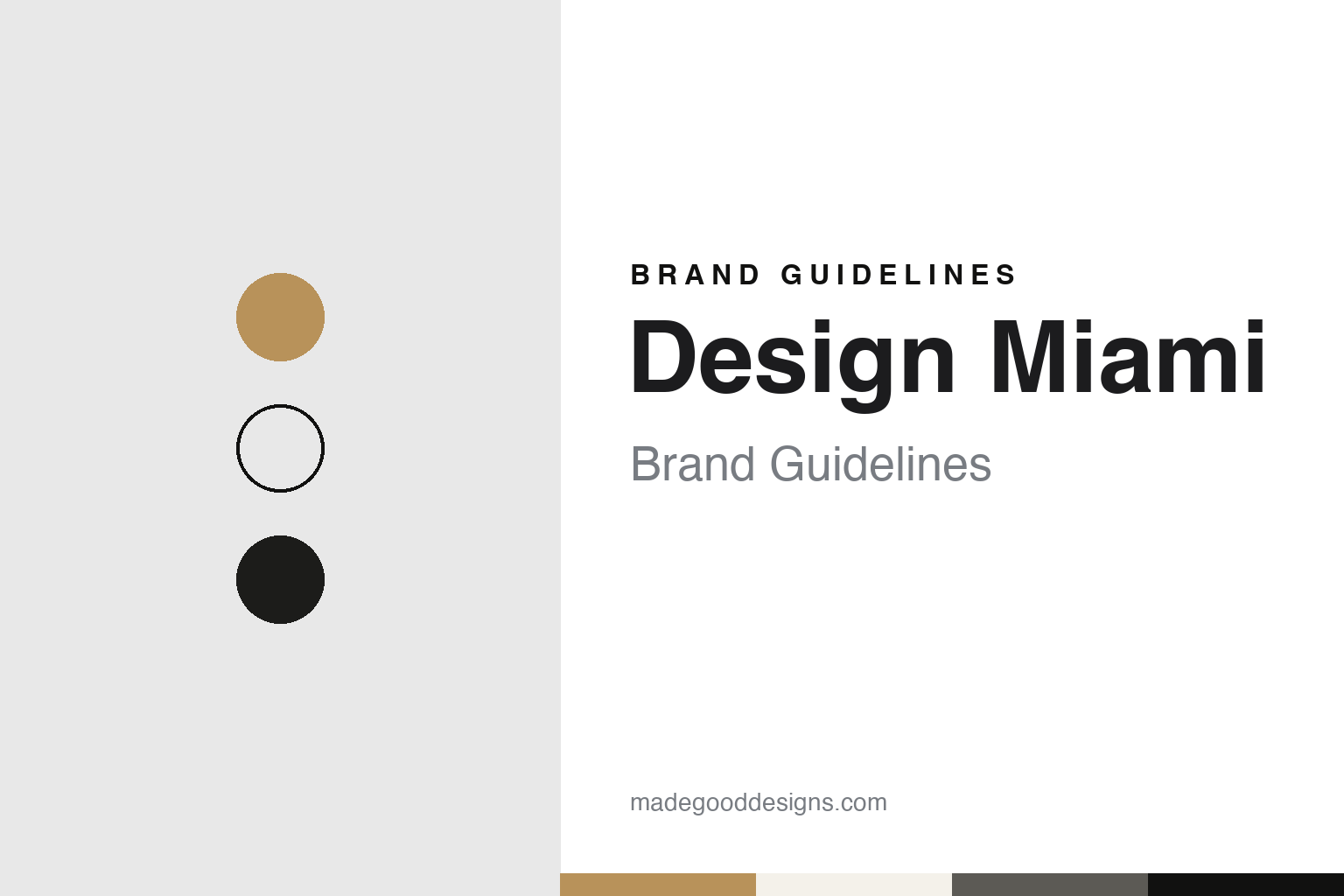Design Miami brand guidelines — abstract colour discs and material texture (original homage; not a Design Miami product or logo)