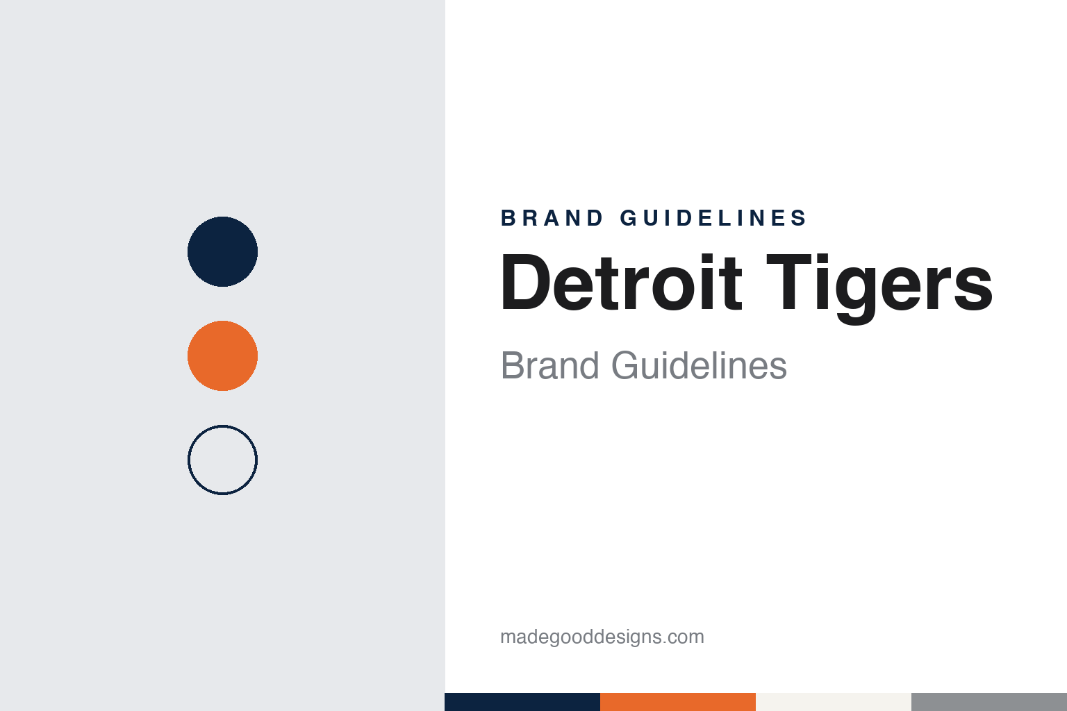 Detroit Tigers Brand Guidelines: A Light Guard Name, a Blackletter D and Road Orange