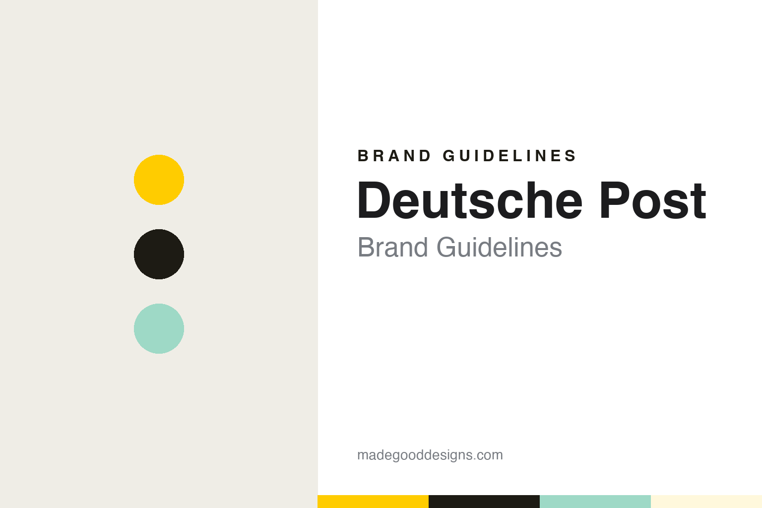 Deutsche Post brand guidelines — abstract colour discs and material texture (original homage; not a Deutsche Post product or logo)