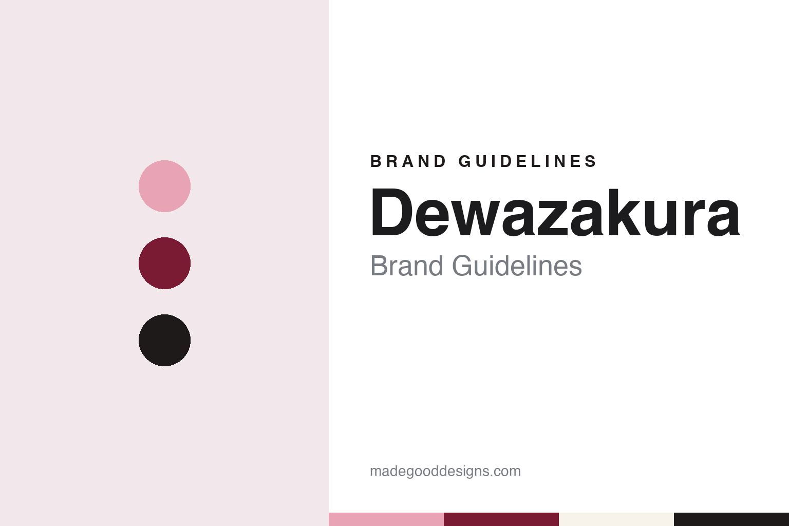 Dewazakura brand guidelines — abstract colour discs and material texture (original homage; not a Dewazakura product or logo)