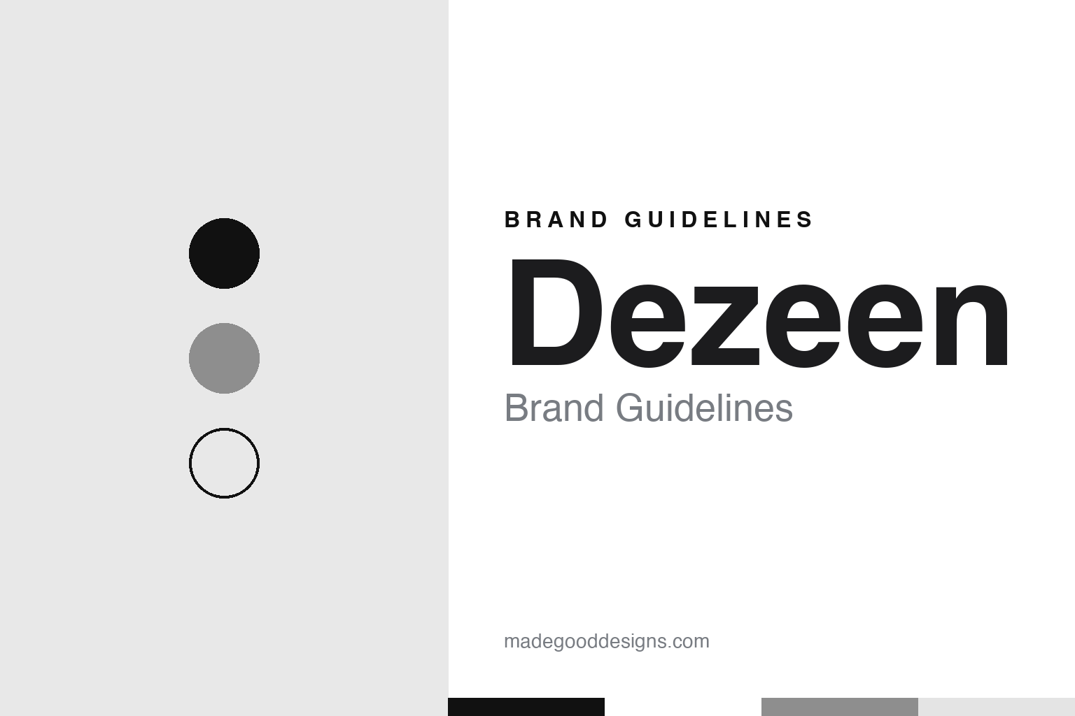 Dezeen brand guidelines — abstract colour discs and material texture (original homage; not a Dezeen product or logo)