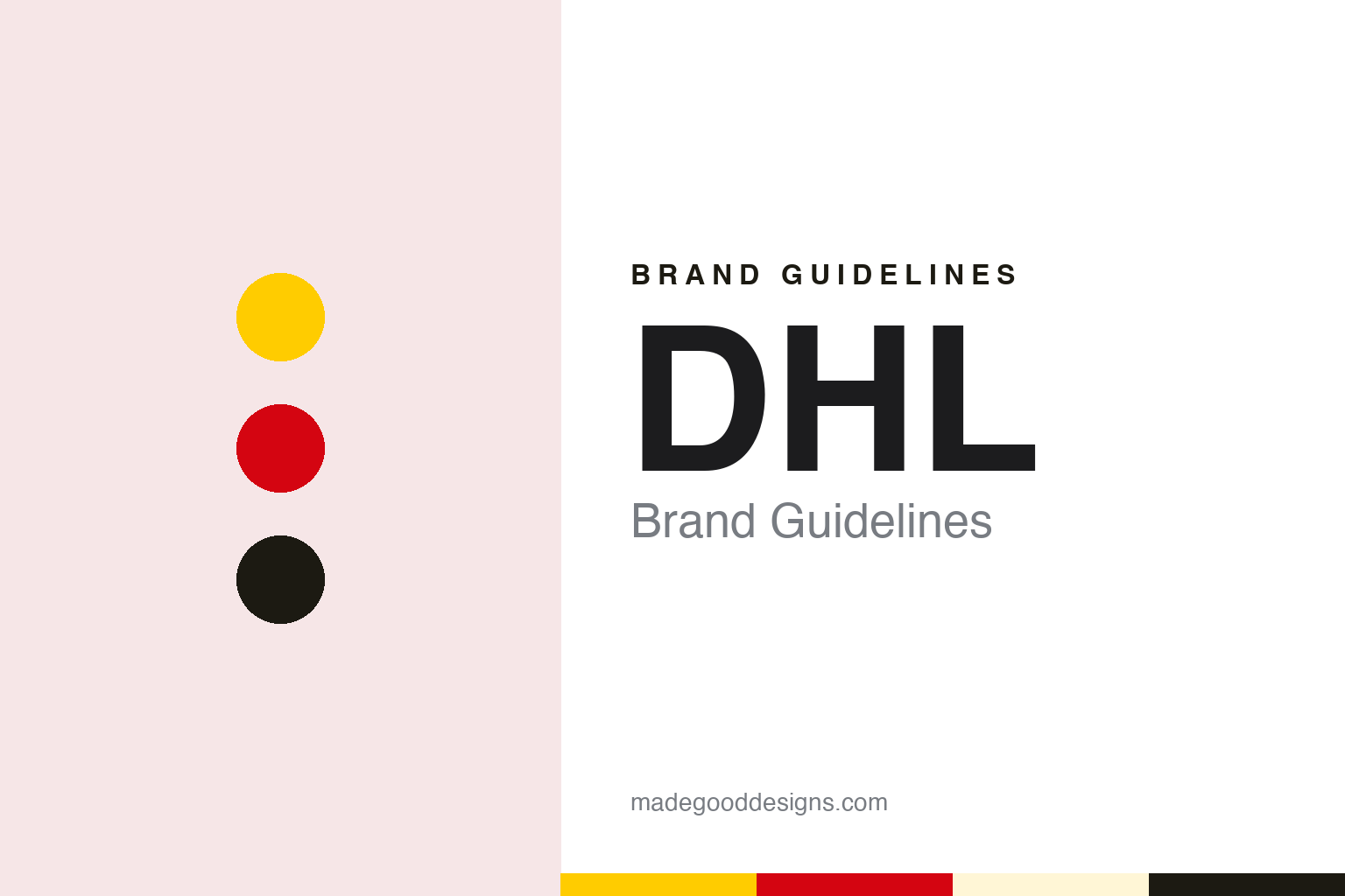 DHL brand guidelines — abstract colour discs and material texture (original homage; not a DHL product or logo)