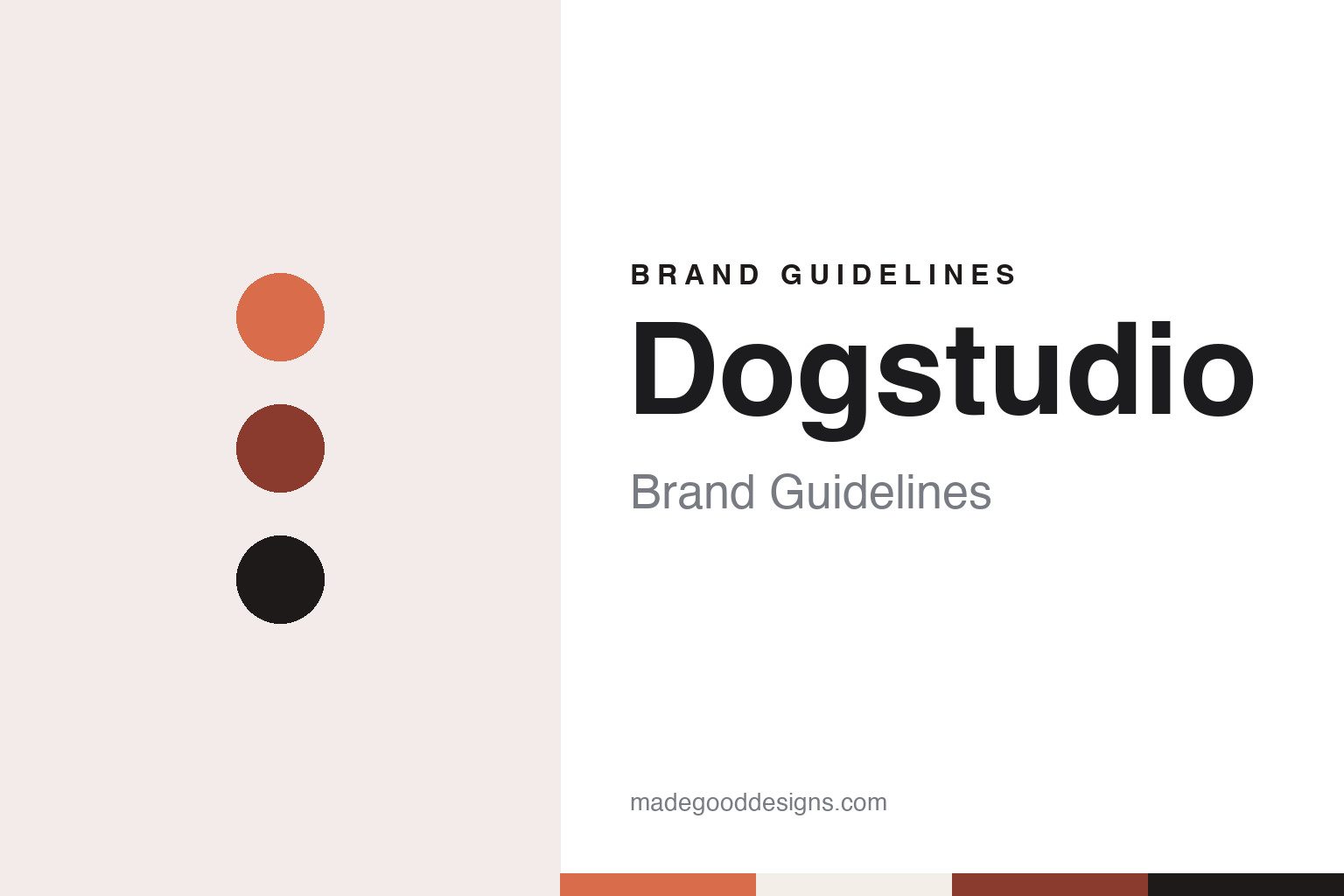 Dogstudio brand guidelines — abstract colour discs and material texture (original homage; not a Dogstudio product or logo)