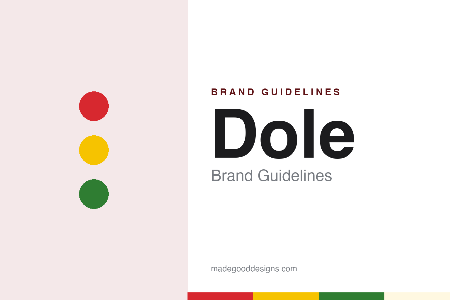 Dole brand guidelines — abstract colour discs and material texture (original homage; not a Dole product or logo)