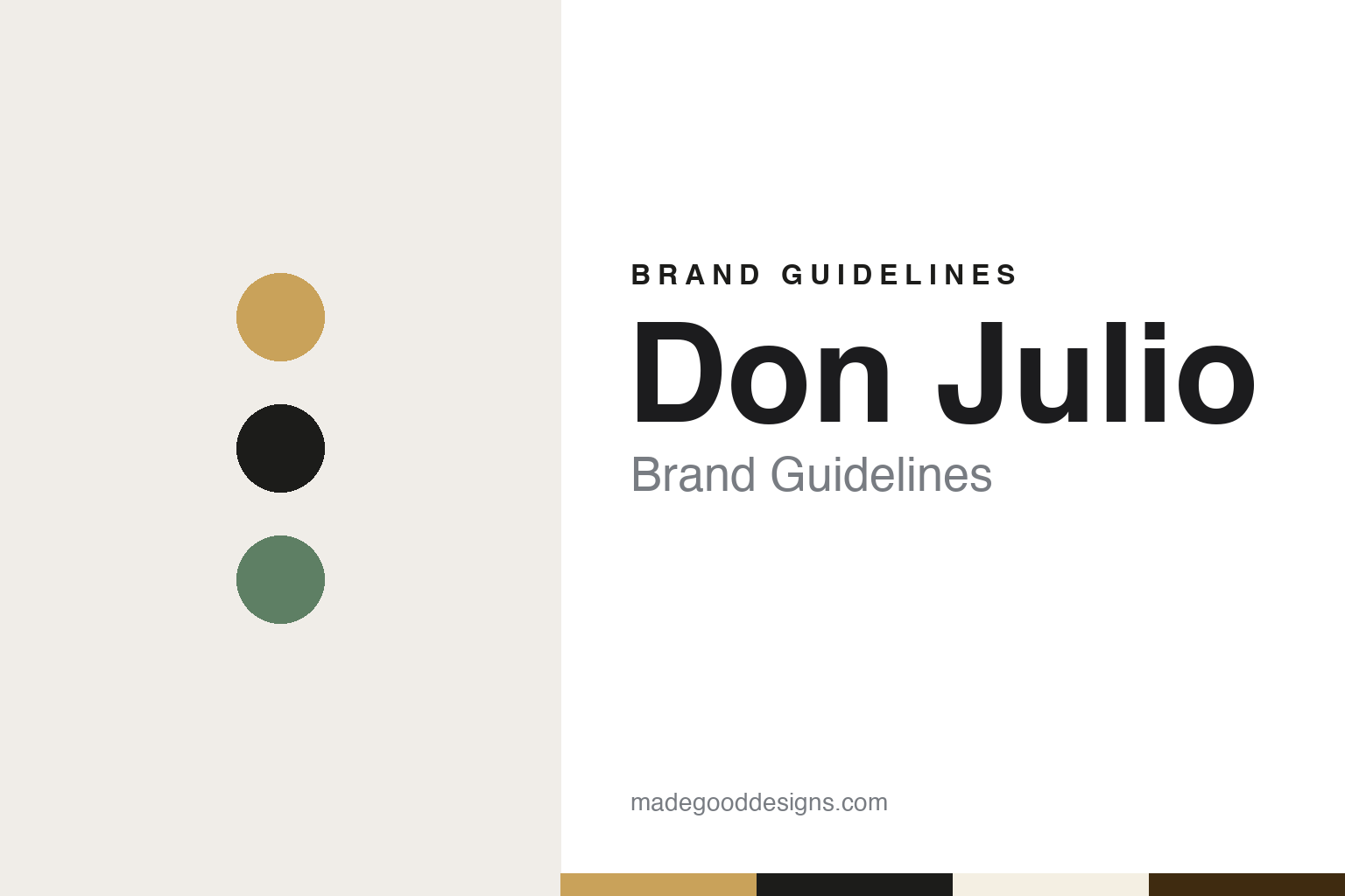 Don Julio brand guidelines — abstract colour discs and material texture (original homage; not a Don Julio product or logo)