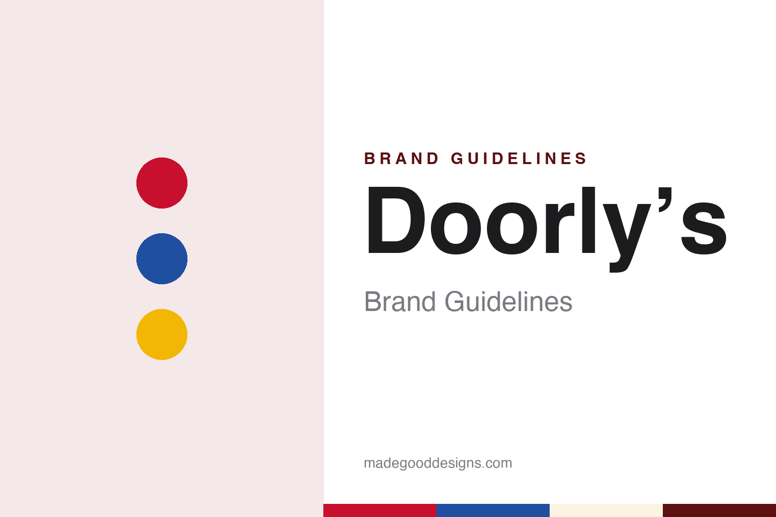 Doorly’s brand guidelines — abstract colour discs and material texture (original homage; not a Doorly’s product or logo)