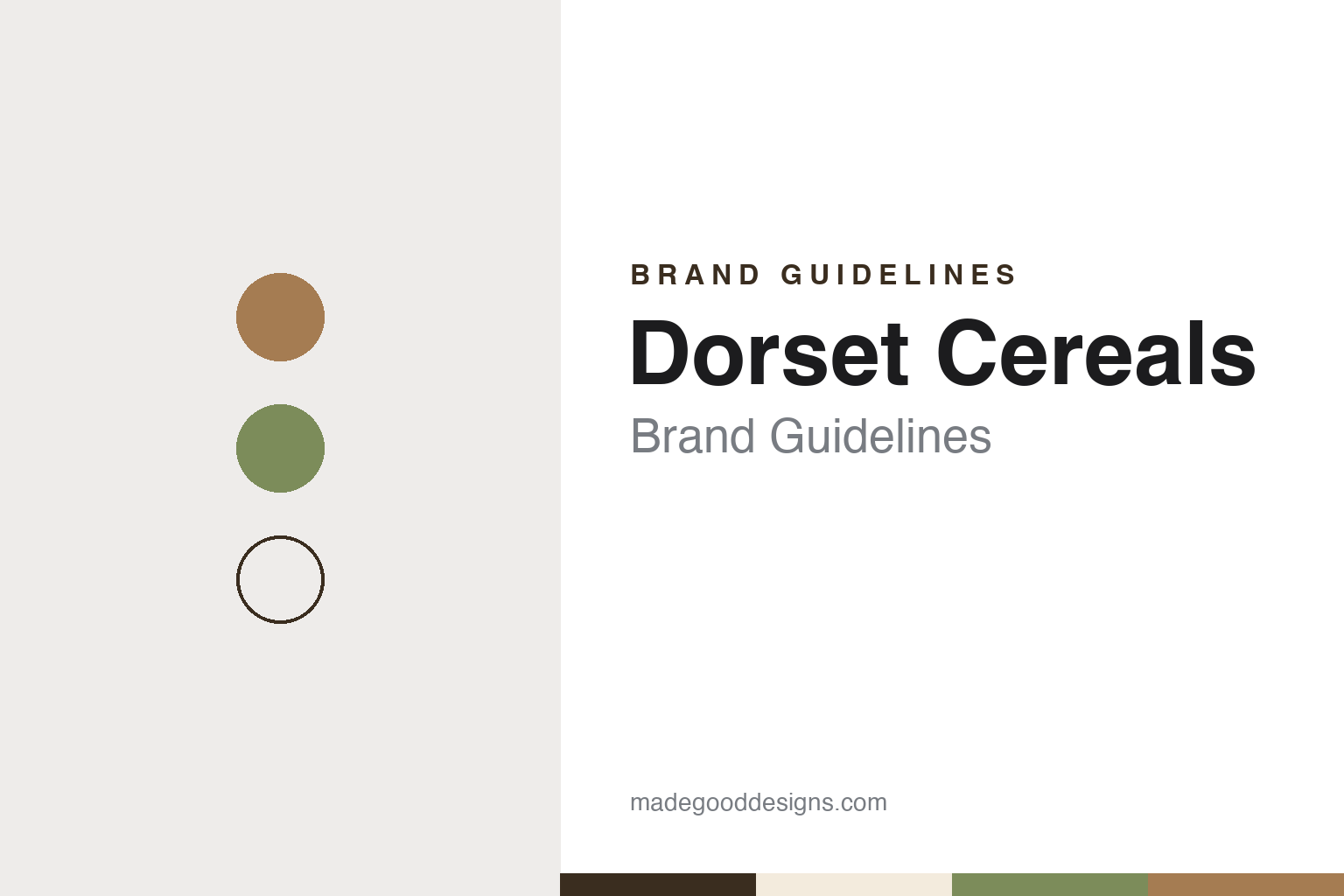 Dorset Cereals brand guidelines — abstract colour discs and material texture (original homage; not a Dorset Cereals product or logo)