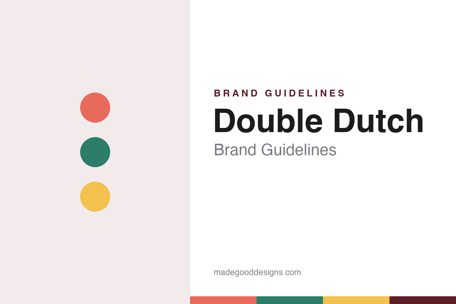 Double Dutch Brand Guidelines: The Twins’ Mixer Brand From a UCL Dissertation, Launched 2015