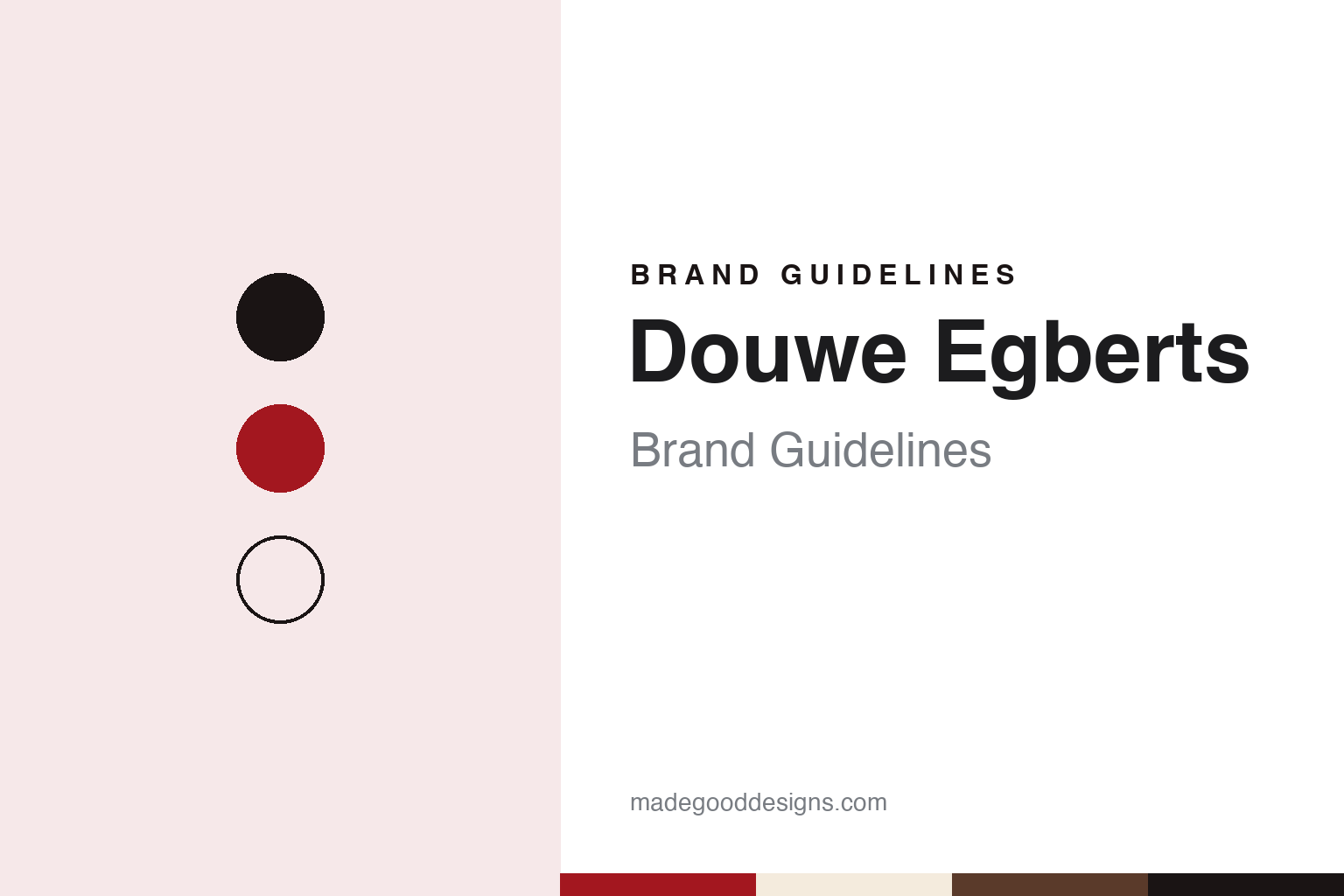 Douwe Egberts brand guidelines — abstract colour discs and material texture (original homage; not a Douwe Egberts product or logo)