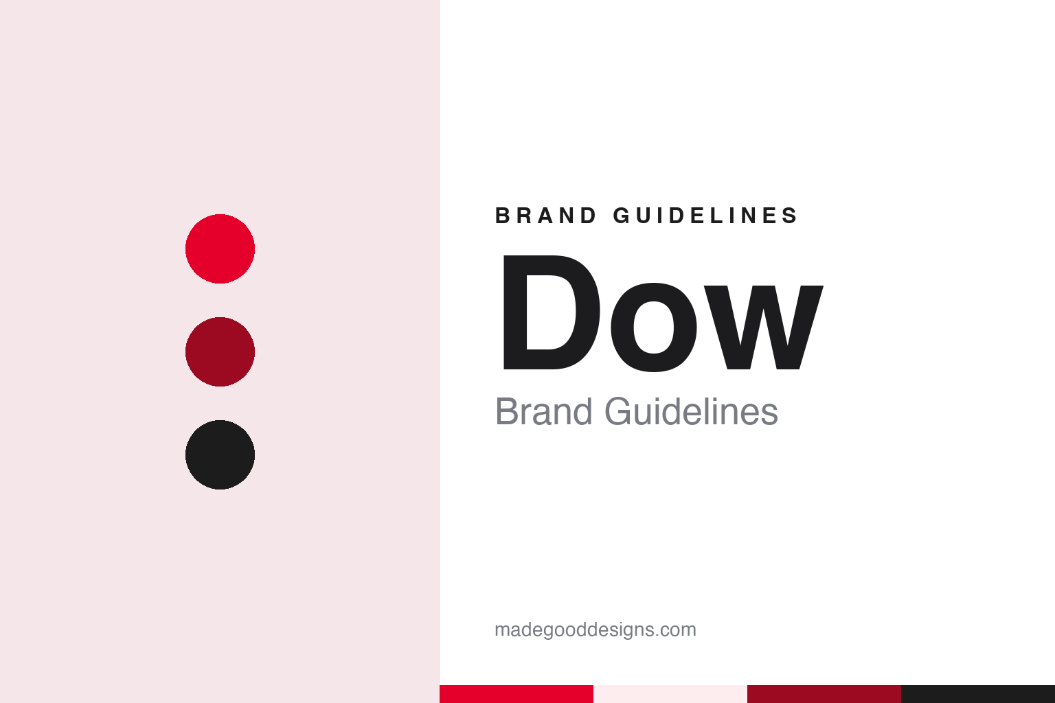 Dow brand guidelines — abstract colour discs and material texture (original homage; not a Dow product or logo)