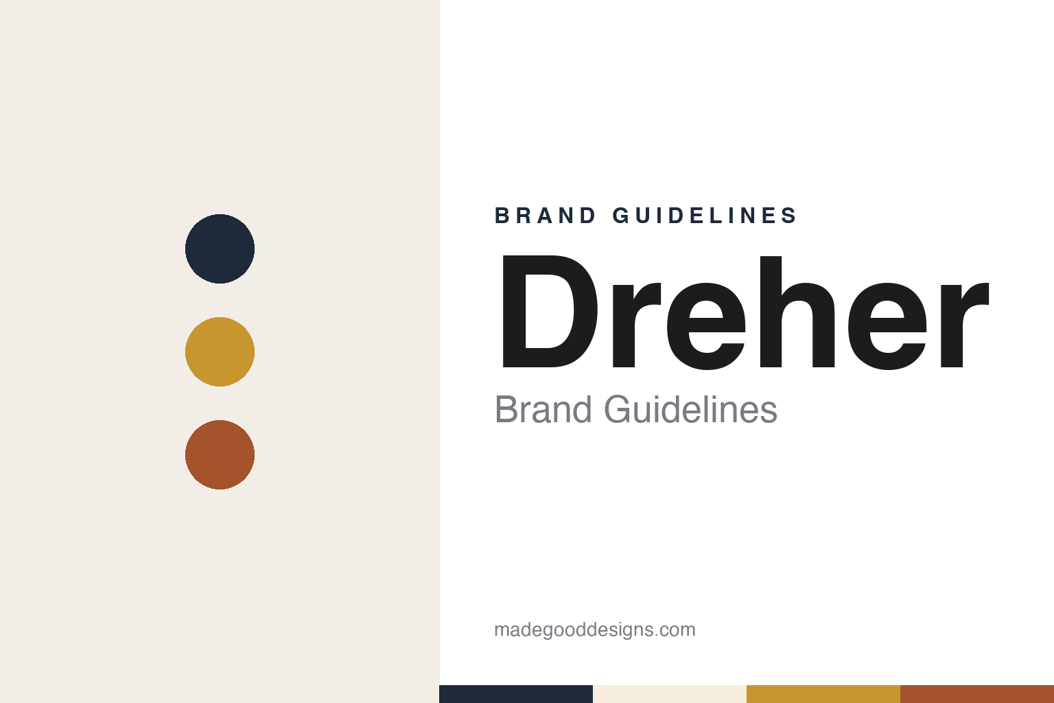 Dreher brand guidelines — abstract colour discs and material texture (original homage; not a Dreher product or logo)
