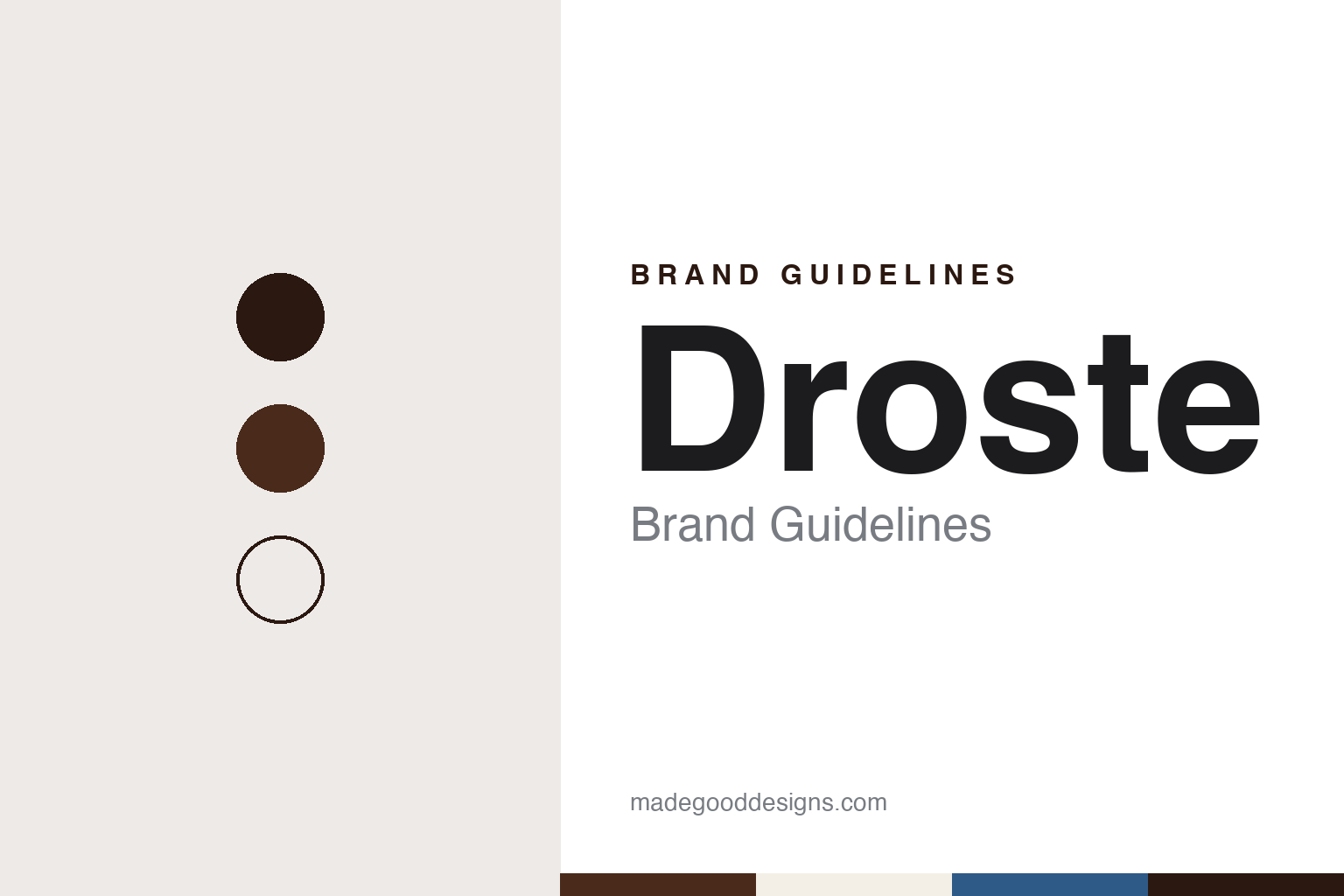 Droste brand guidelines — abstract colour discs and material texture (original homage; not a Droste product or logo)
