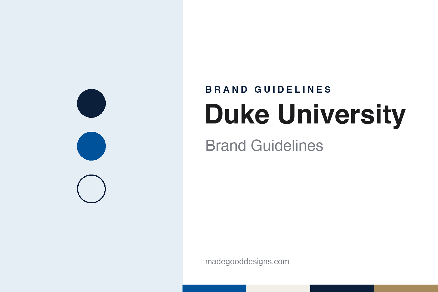 Duke University brand guidelines — abstract colour discs and material texture (original homage; not a Duke University product or logo)