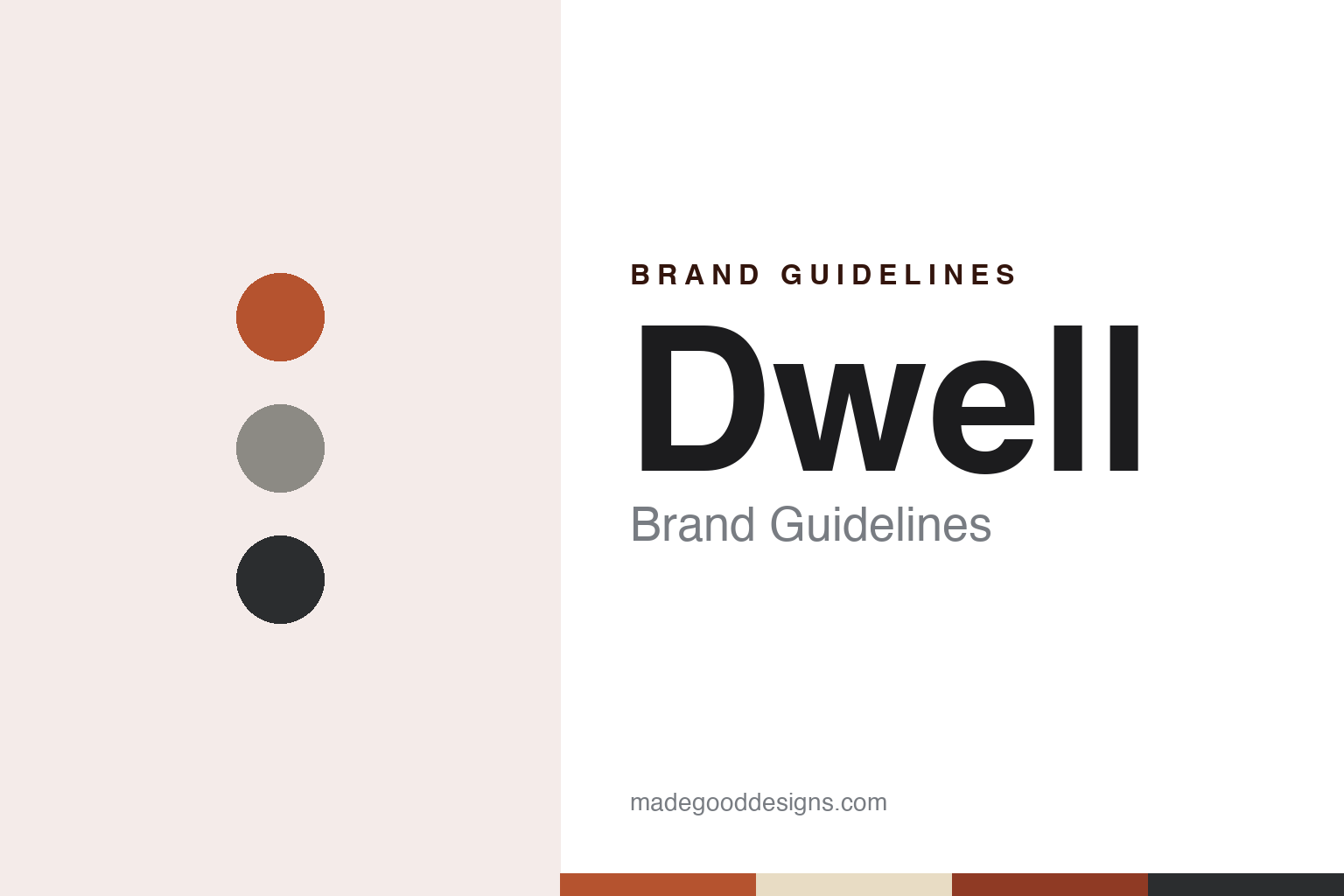 Dwell brand guidelines — abstract colour discs and material texture (original homage; not a Dwell product or logo)