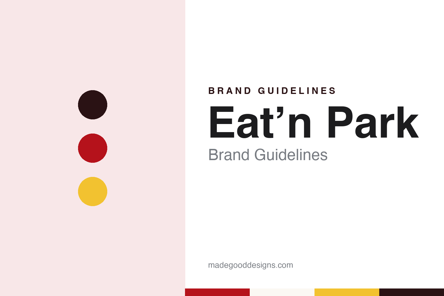 Eat’n Park brand guidelines — abstract colour discs and material texture (original homage; not a Eat’n Park product or logo)