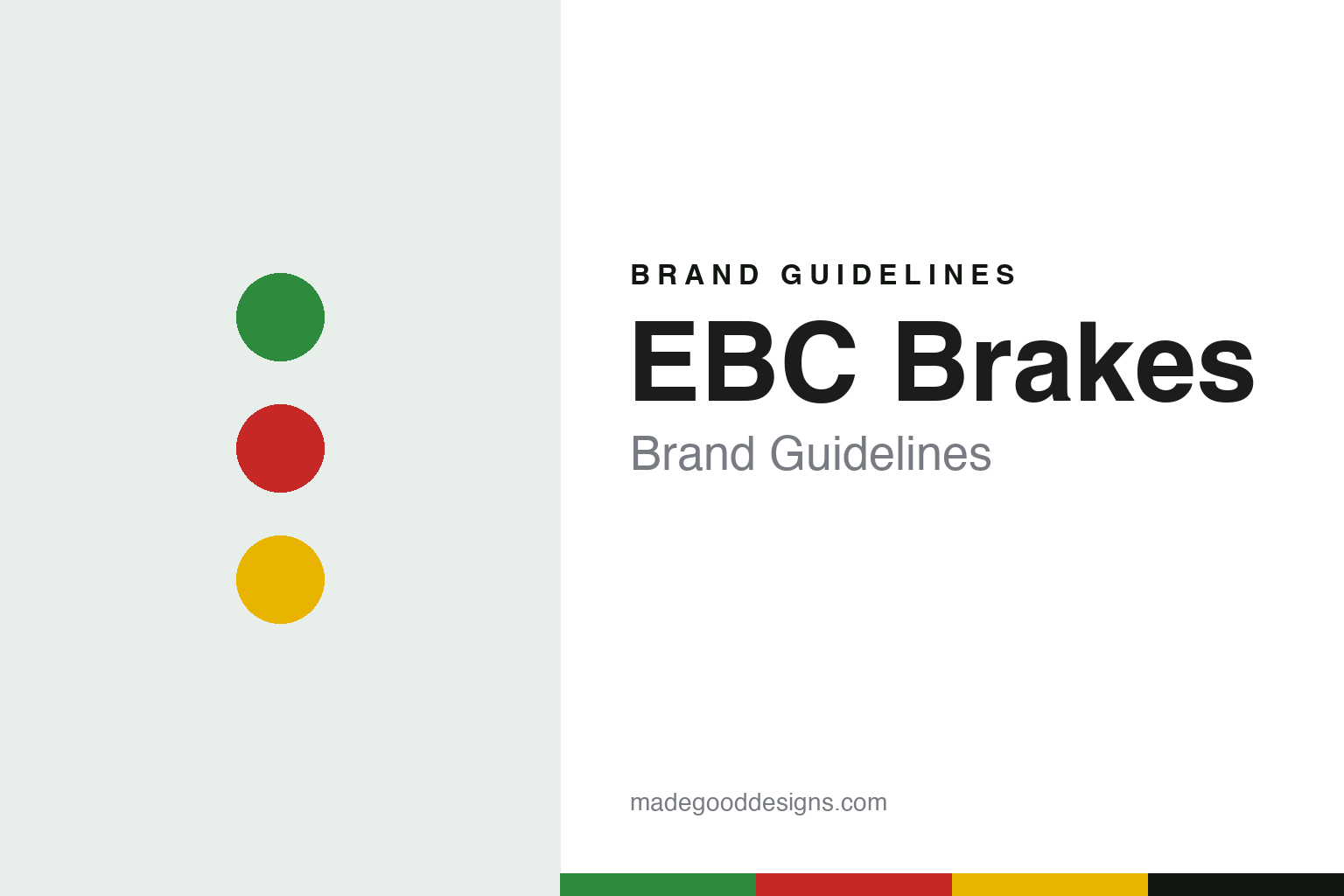 EBC Brakes brand guidelines — abstract colour discs and material texture (original homage; not a EBC Brakes product or logo)