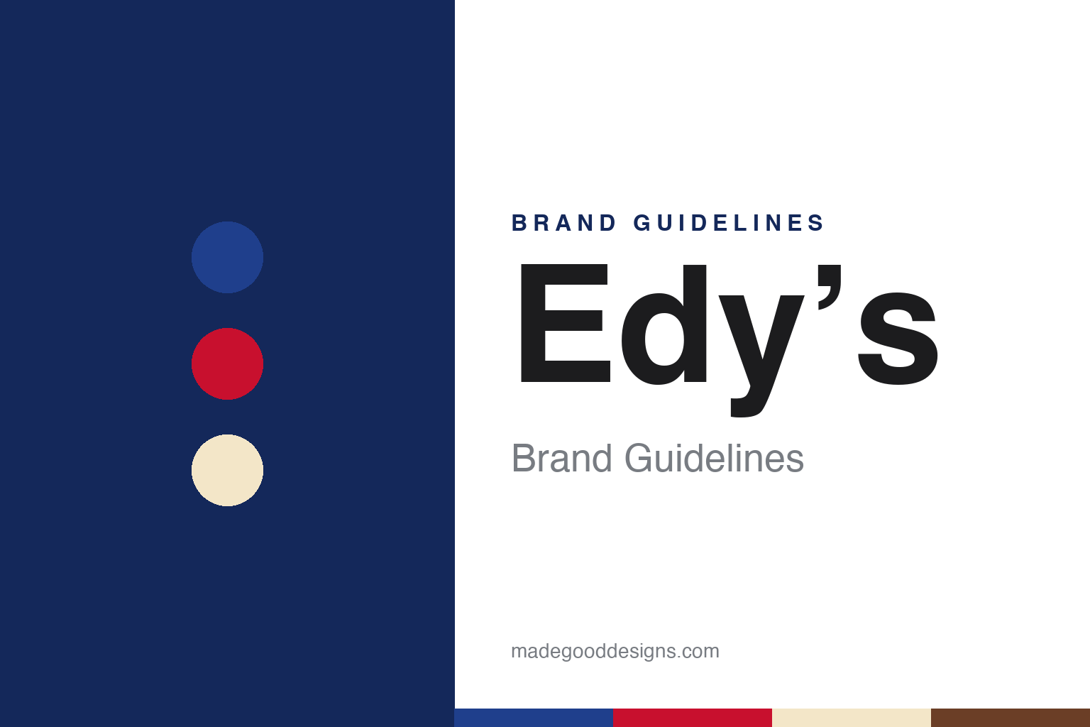 Edy’s brand guidelines — abstract colour discs and material texture (original homage; not a Edy’s product or logo)