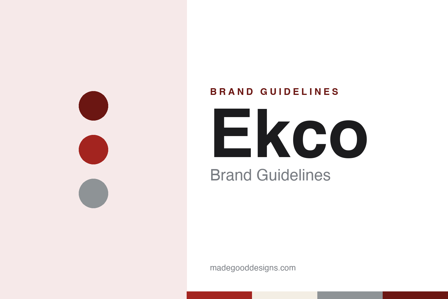 Ekco brand guidelines — abstract colour discs and material texture (original homage; not a Ekco product or logo)