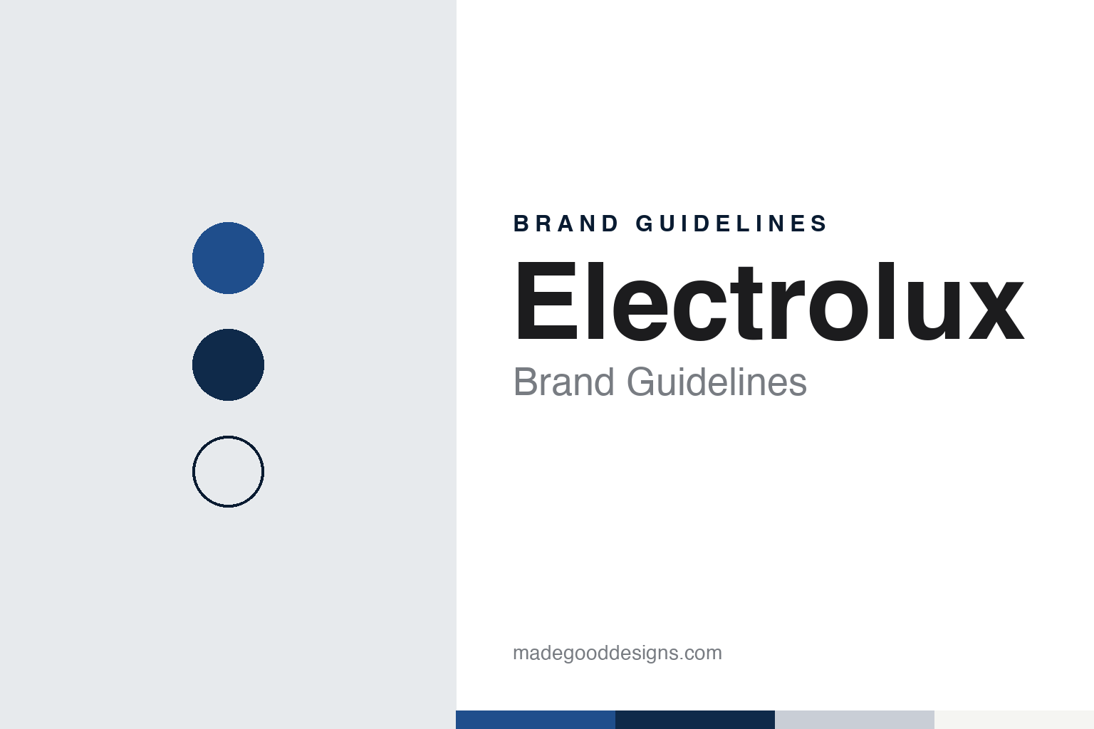 Electrolux brand guidelines — abstract colour discs and material texture (original homage; not a Electrolux product or logo)