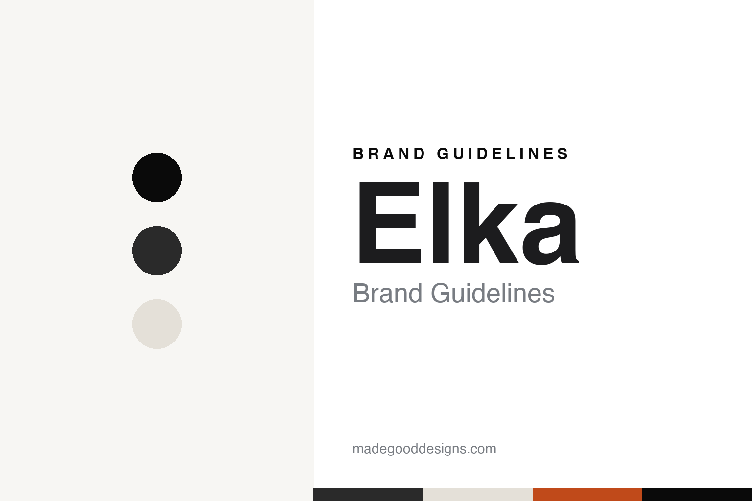Elka brand guidelines — abstract colour discs and material texture (original homage; not a Elka product or logo)