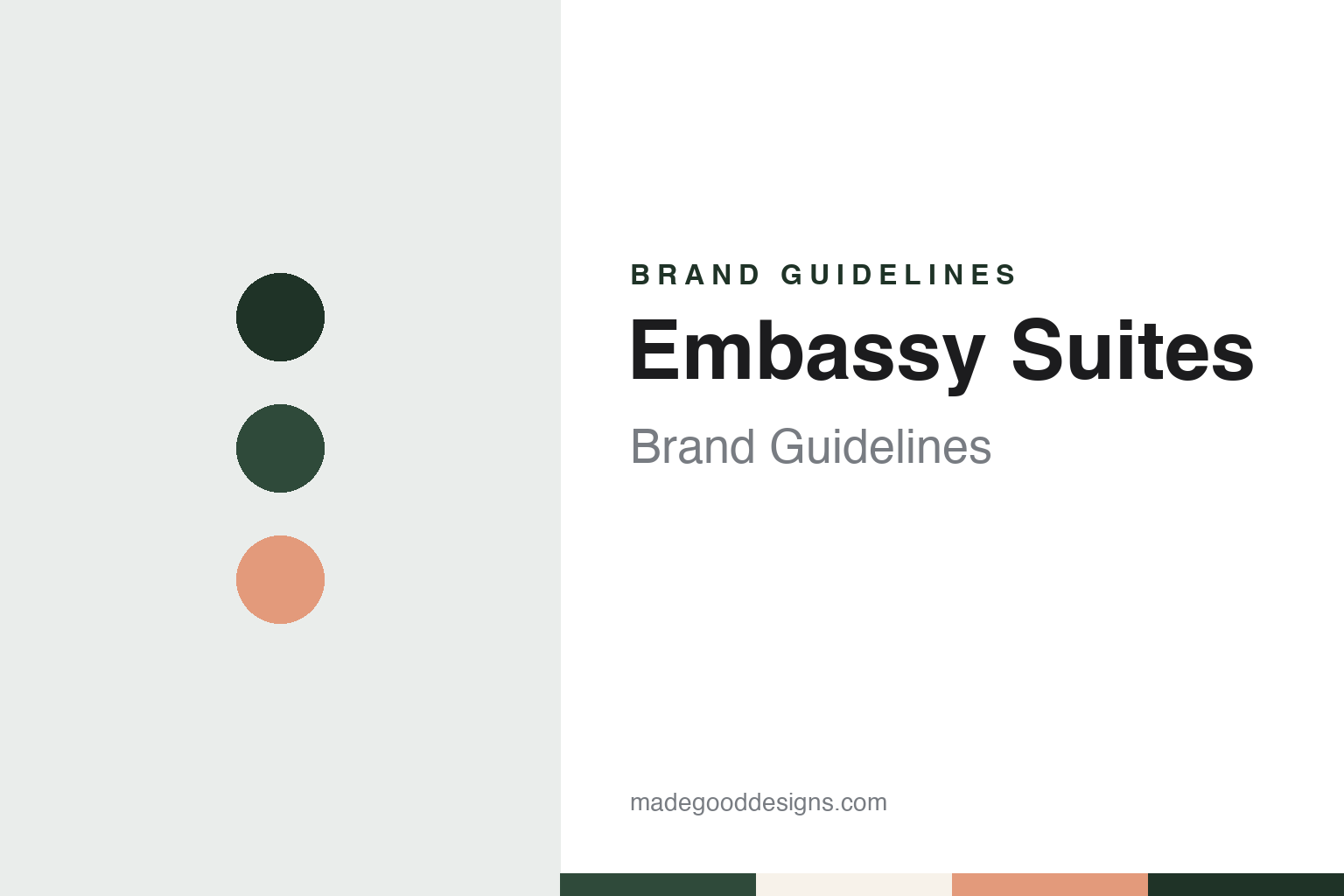 Embassy Suites brand guidelines — abstract colour discs and material texture (original homage; not a Embassy Suites product or logo)