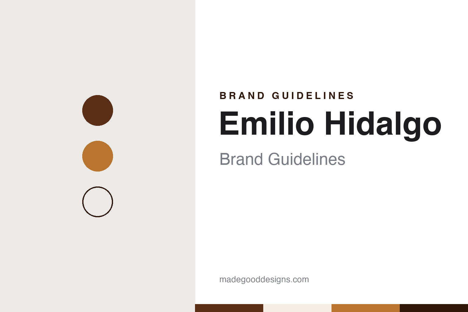 Emilio Hidalgo brand guidelines — abstract colour discs and material texture (original homage; not a Emilio Hidalgo product or logo)