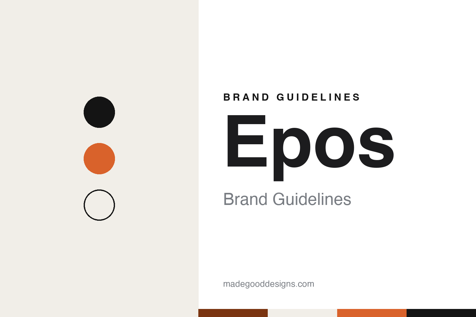 Epos brand guidelines — abstract colour discs and material texture (original homage; not a Epos product or logo)