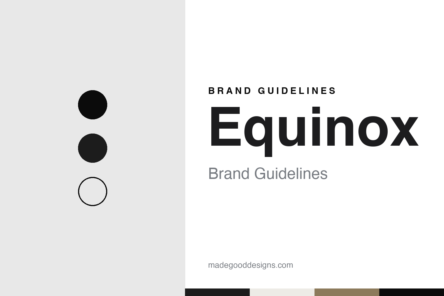 Equinox brand guidelines — abstract colour discs and material texture (original homage; not a Equinox product or logo)