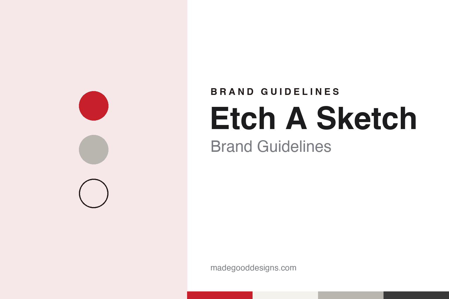 Etch A Sketch brand guidelines — abstract colour discs and material texture (original homage; not a Etch A Sketch product or logo)