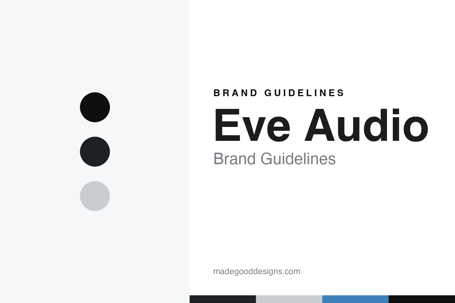Eve Audio brand guidelines — abstract colour discs and material texture (original homage; not a Eve Audio product or logo)