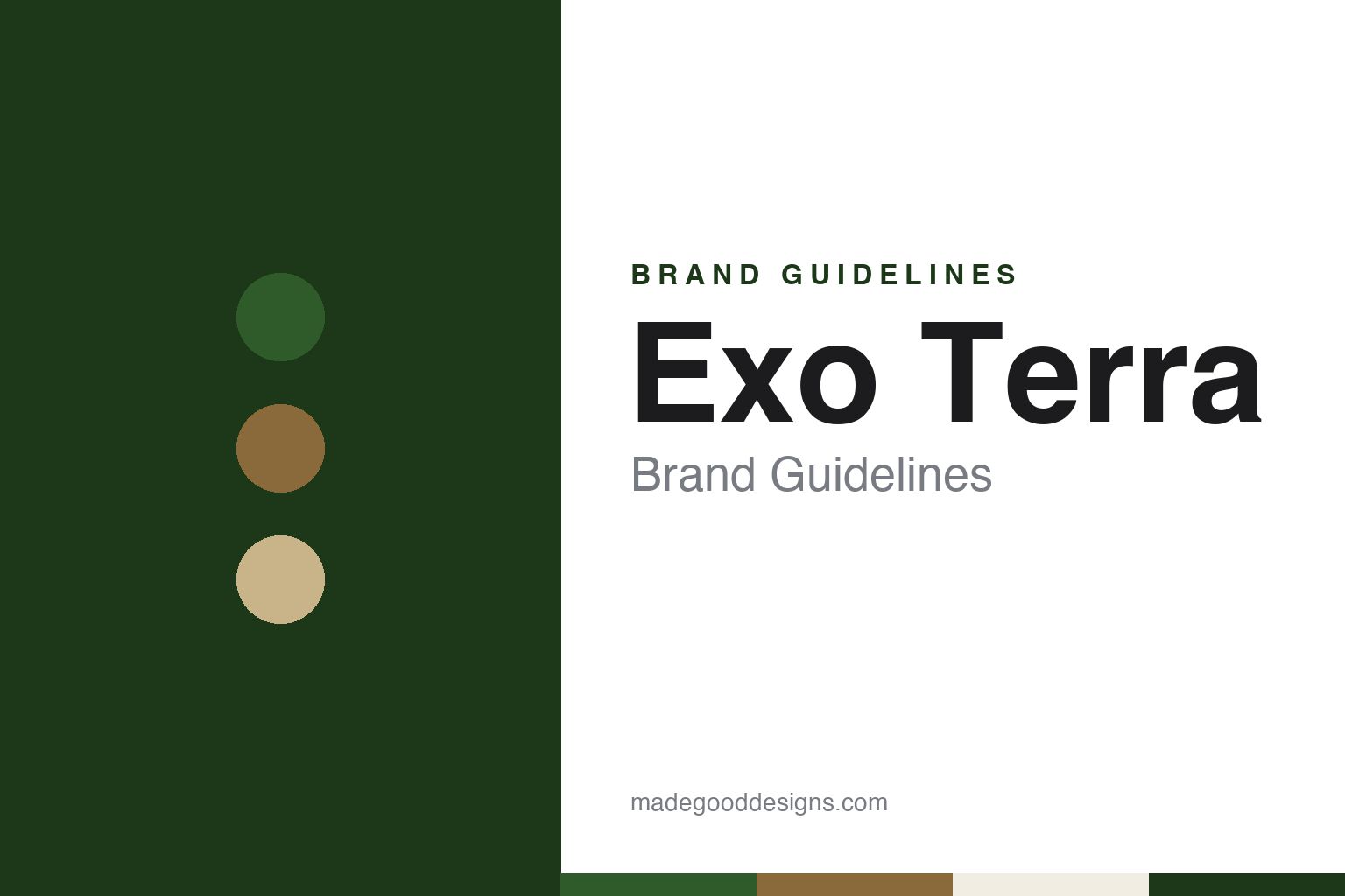 Exo Terra brand guidelines — abstract colour discs and material texture (original homage; not a Exo Terra product or logo)